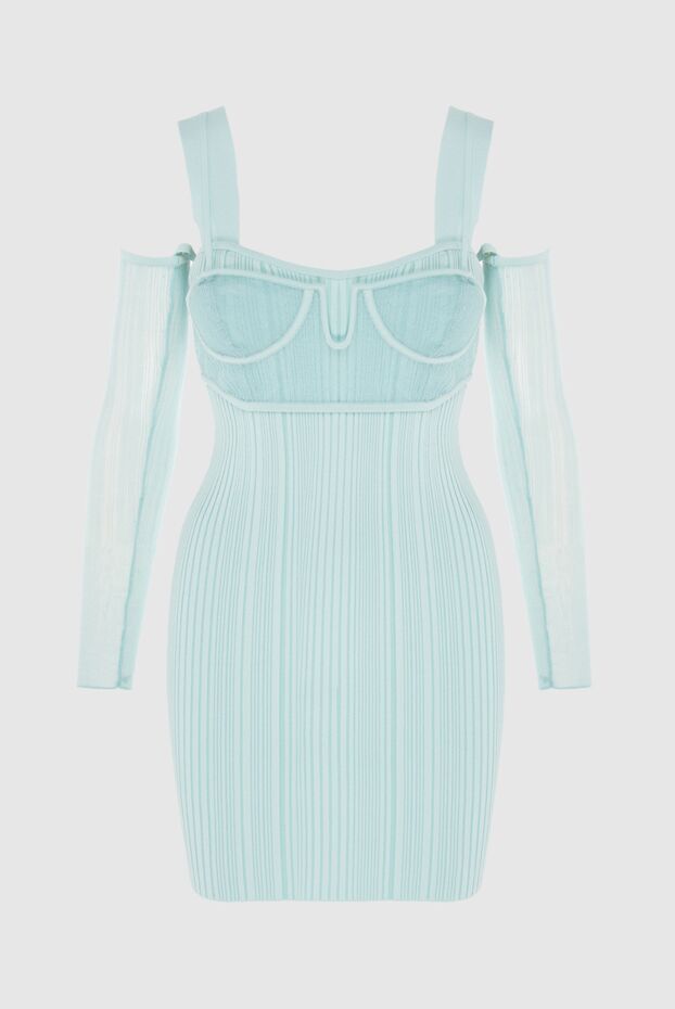 Herve Leger әйелдерге арналған көк түсті нейлон және полиэфир көйлегі 170161 - фото 1