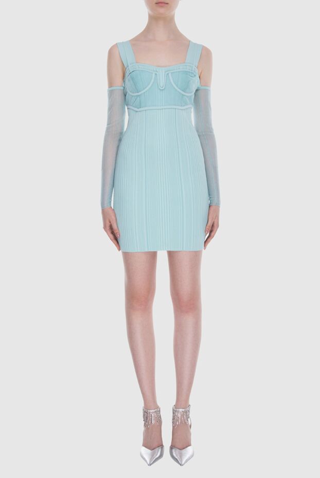 Herve Leger әйелдерге арналған көк түсті нейлон және полиэфир көйлегі 170161 - фото 2