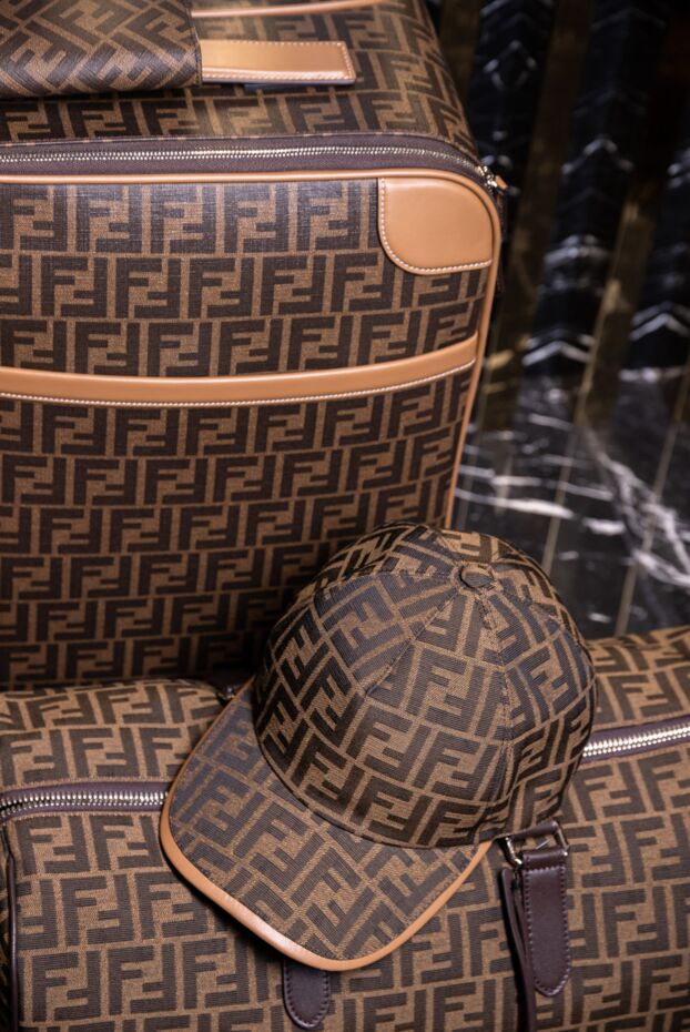 Fendi ерлерге арналған қоңыр мақта және полиэфир қалпақ 170186 - фото 2