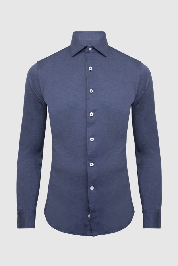 Alessandro Gherardi men's fitted shirt in noble indigo color made of jersey cotton 170233 - photo 1