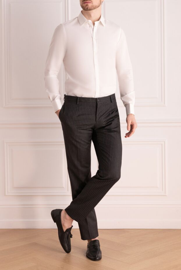 Alessandro Gherardi men's white shirt made of smooth cotton with a shortened collar
 170236 - photo 2