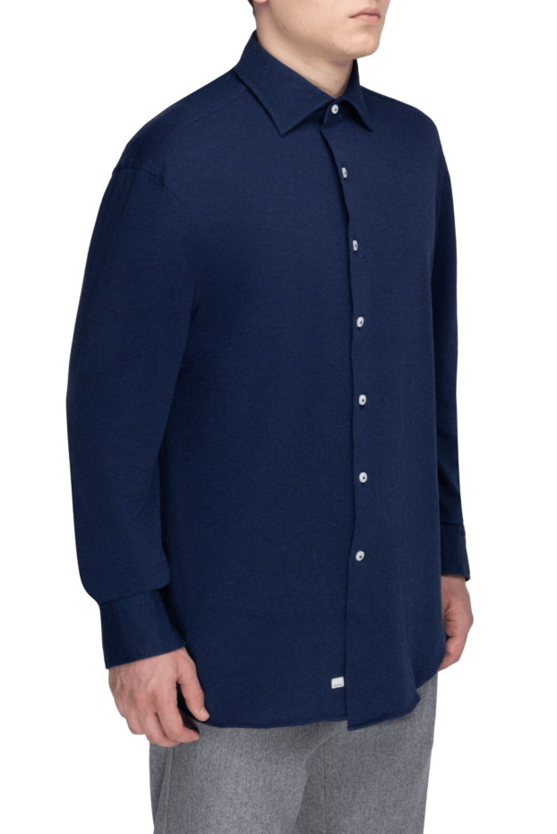 Alessandro Gherardi men's midnight blue stretch cotton jersey shirt 170241 - photo 3