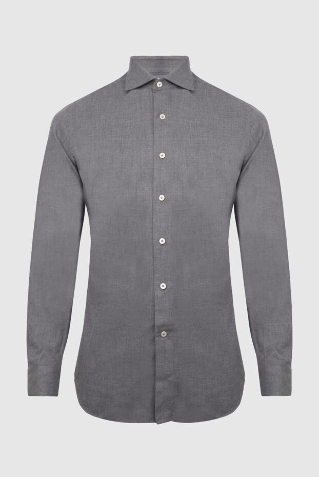 Alessandro Gherardi men's cotton shirt in a noble steel color with a turn-down collar 170242 - photo 1