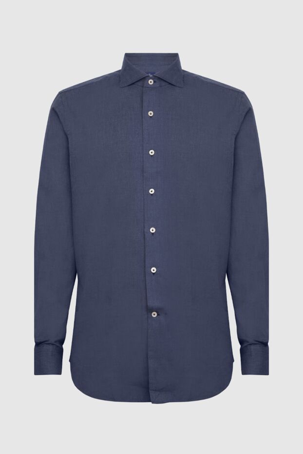 Alessandro Gherardi men's cotton shirt in a muted ink shade with a turn-down collar 170243 - photo 1