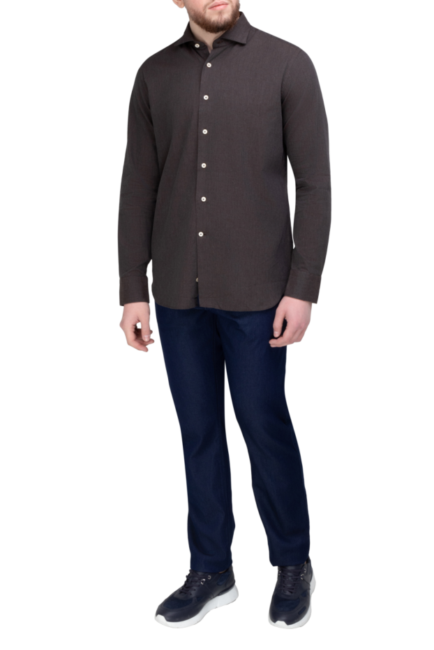 Alessandro Gherardi brown cotton shirt for men 170244 - photo 2