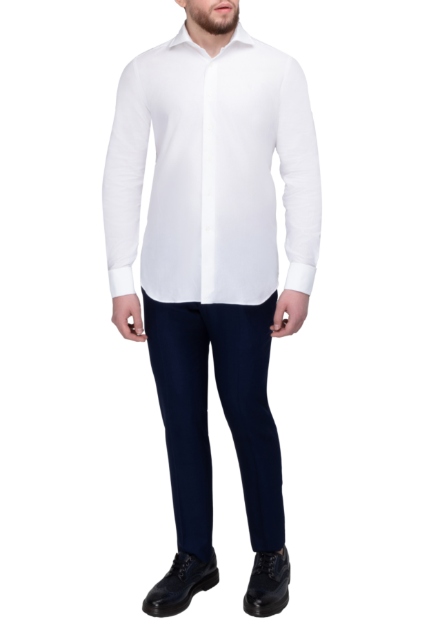 Alessandro Gherardi men's white regular fit shirt made of smooth premium poplin 170247 - photo 2
