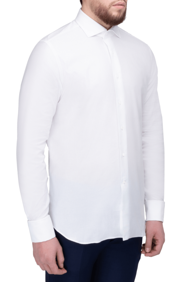 Alessandro Gherardi men's white regular fit shirt made of smooth premium poplin 170247 - photo 3