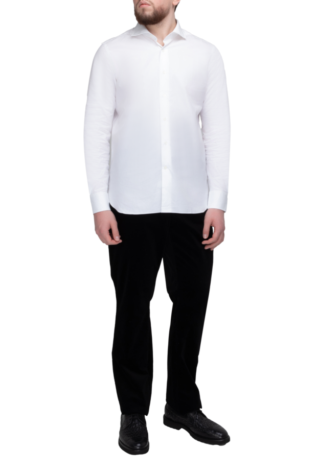 Alessandro Gherardi men's white shirt made of premium textured cotton with a kent collar 170248 - photo 2