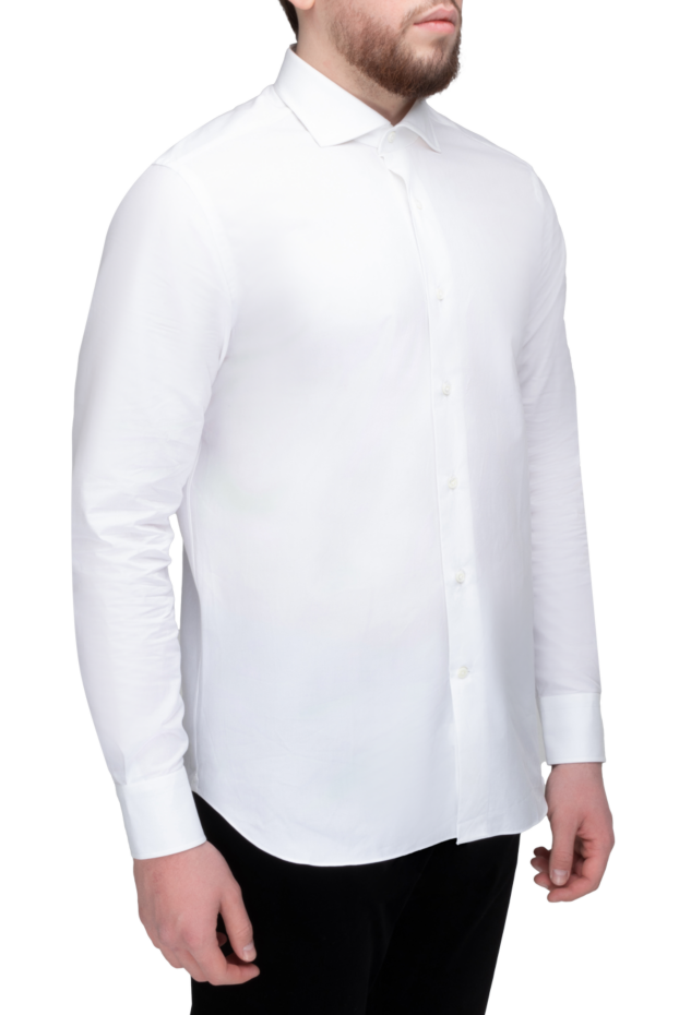 Alessandro Gherardi men's white shirt made of premium textured cotton with a kent collar 170248 - photo 3