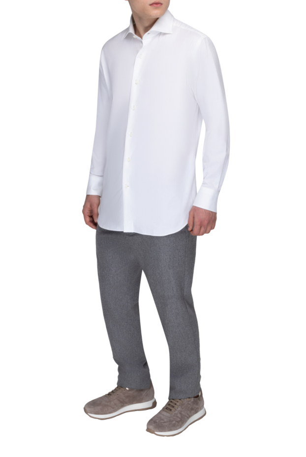 Alessandro Gherardi men's white fitted shirt made of premium fine-fiber cotton 170249 - photo 2