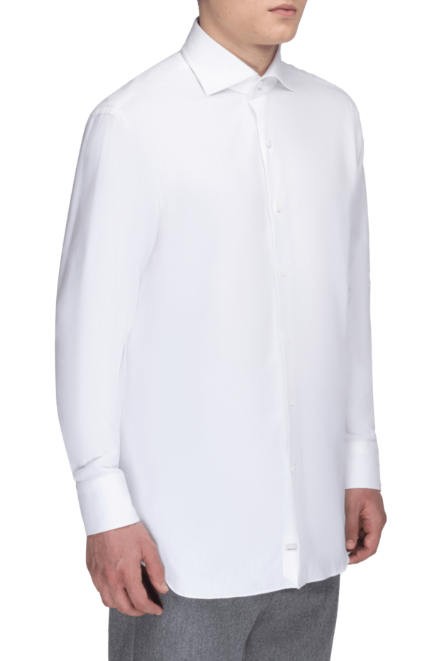 Alessandro Gherardi men's white fitted shirt made of premium fine-fiber cotton 170249 - photo 3