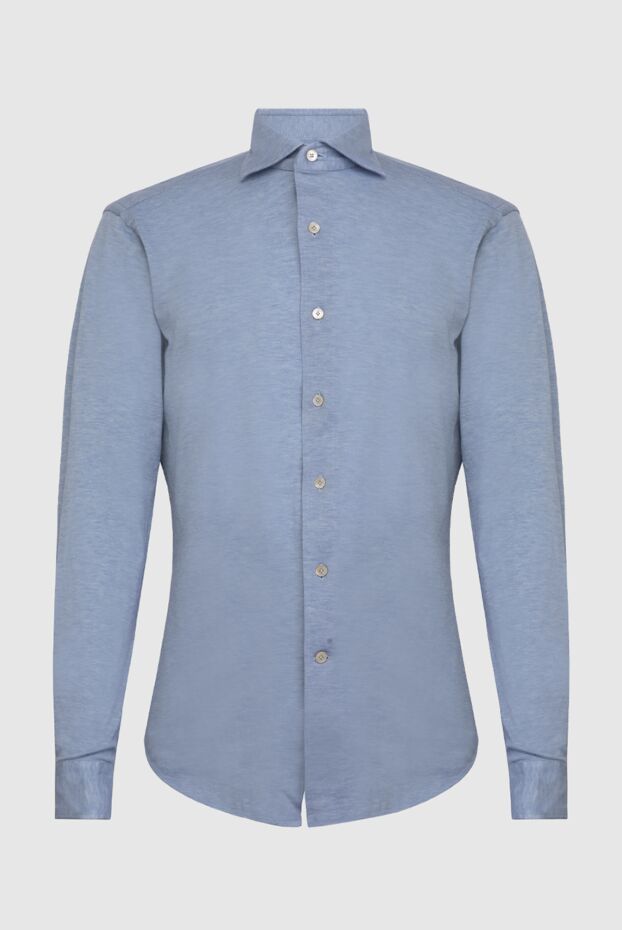 Alessandro Gherardi men's sky blue shirt made of stretch cotton melange jersey 170250 - photo 1