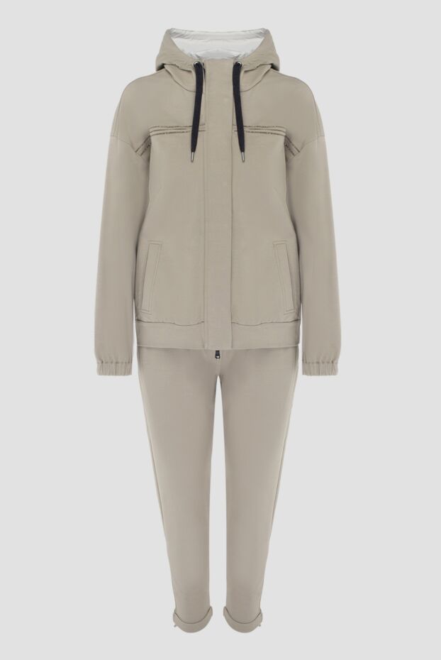 Brunello Cucinelli костюм прогулочный из хлопка женский бежевый 170262 - фото 1