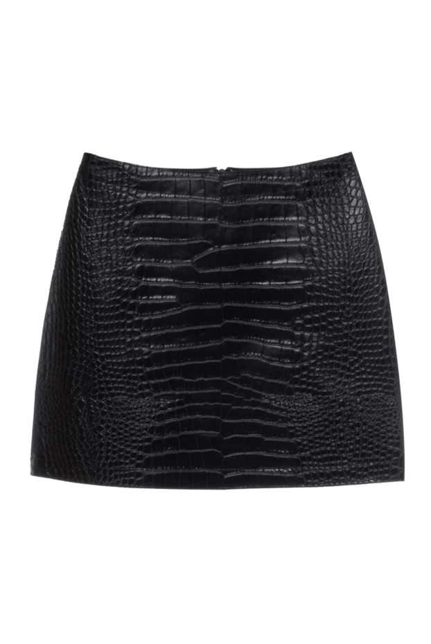 Ermanno Scervino юбка из кожи и замши черная женская 170384 - фото 1