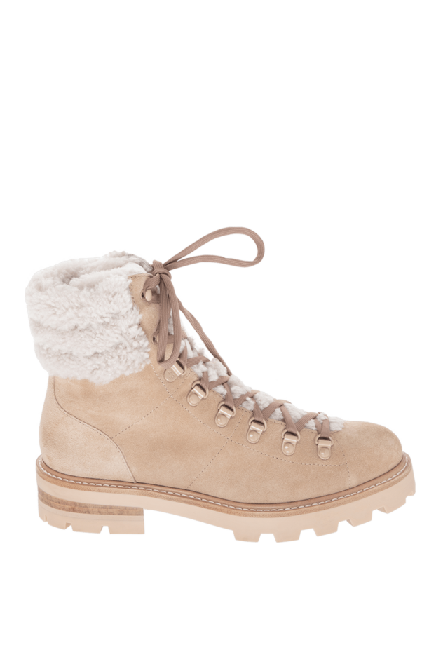 Jimmy Choo women's beige suede boots with laces and fur 170531 - photo 1