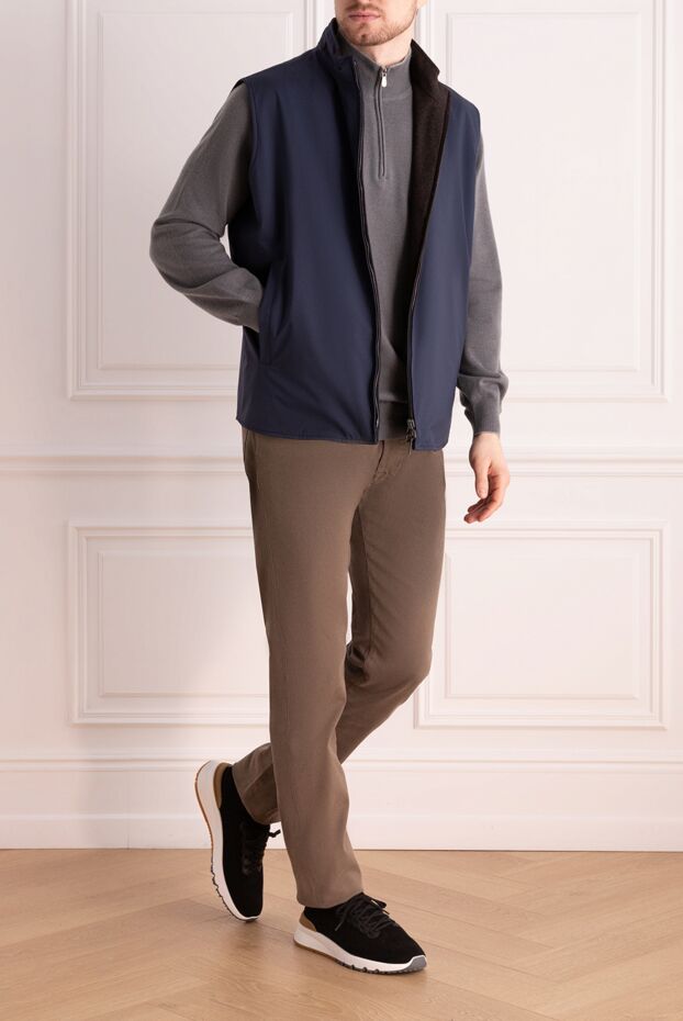 Loro Piana dark blue wool and cashmere vest 170534 - photo 3