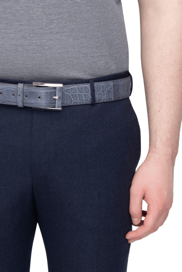 Cesare di Napoli midnight blue crocodile leather belt 170545 - photo 2