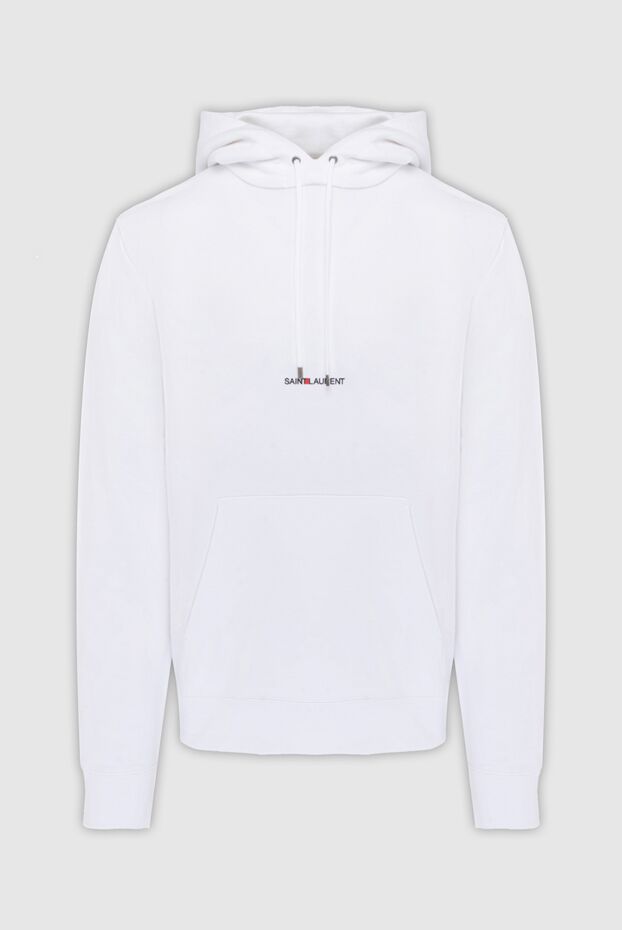 Saint Laurent логотипі және кенгуру қалтасы бар ақ мақта капюшон
170568 - фото 1