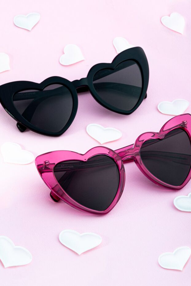 Saint Laurent жүрек пішінді қызғылт түсті әйелдер көзілдірігі 170606 - фото 2