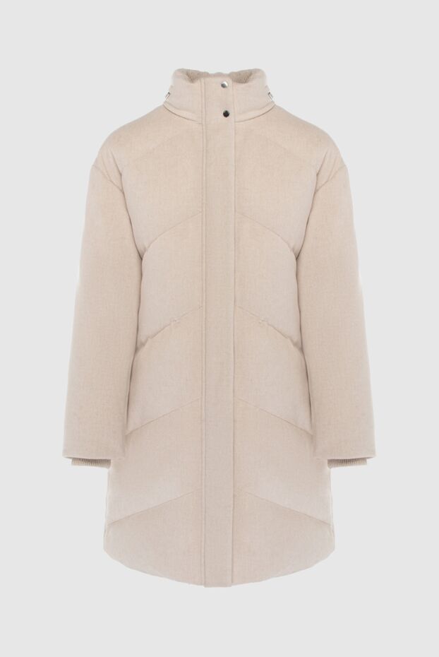 Loro Piana long cashmere down jacket minimalist style beige 170630 - photo 1