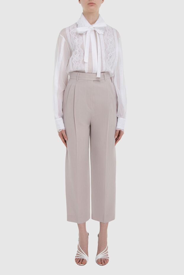 Loro Piana women's cropped classic-form pants white 170633 - photo 2