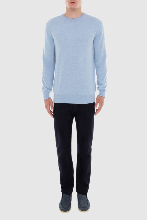 Cesare di Napoli blue men's cashmere crew neck jumper

 170678 - photo 2