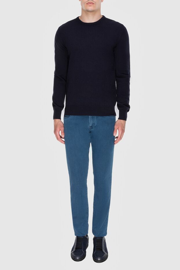 Cesare di Napoli dark blue cashmere jumper for men 170681 - photo 2