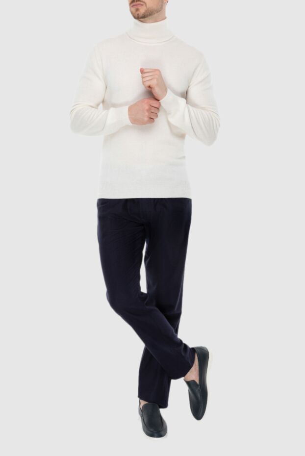 Cesare di Napoli snow-white men's turtleneck made of soft cashmere
 170695 - photo 2