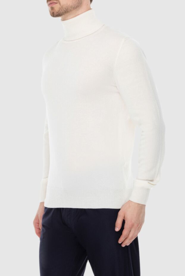 Cesare di Napoli snow-white men's turtleneck made of soft cashmere
 170695 - photo 3