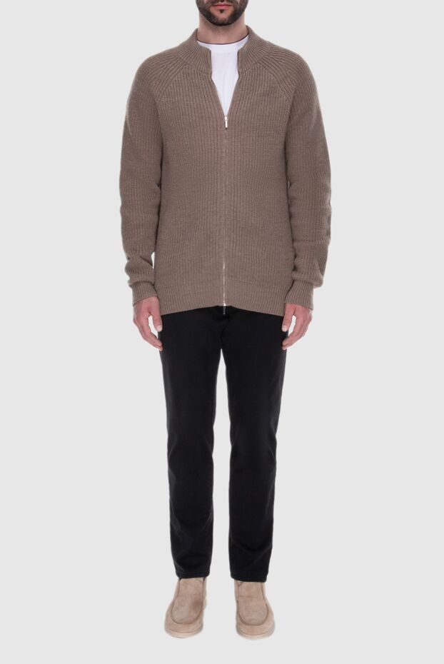 Cesare di Napoli brown wool cardigan for men 170703 - photo 2