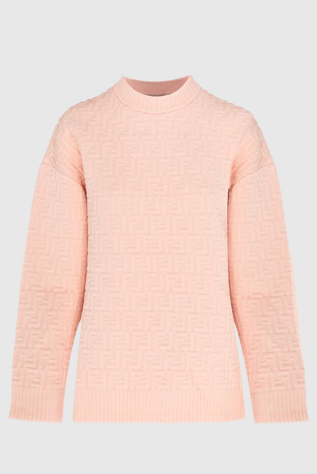 Fendi pink knitted jumper with raised ff logo and high collar 170822 - photo 1