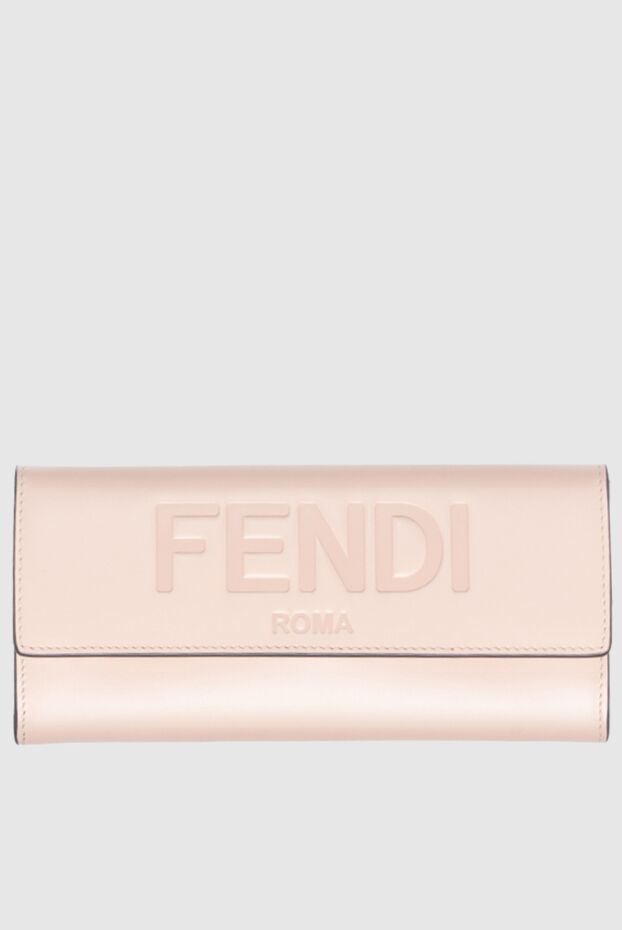 Fendi логотипі бар қызғылт әйелдер былғары әмияны 170831 - фото 1