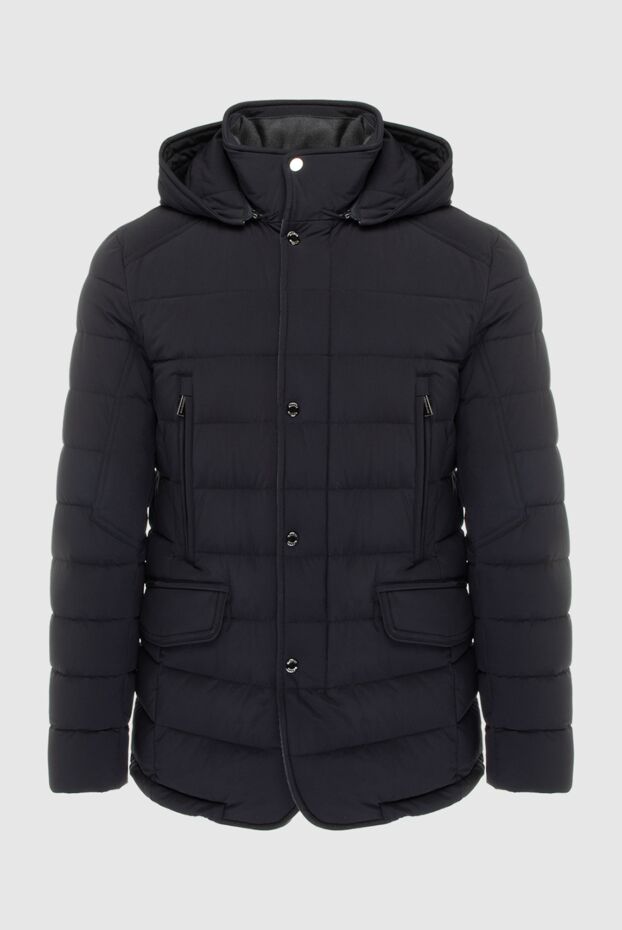 Moorer men's blue down jacket with snap buttons and a hood 170893 - photo 1