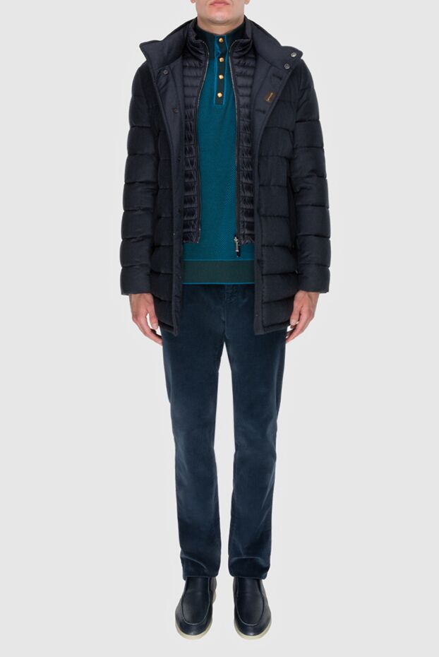 Moorer men's blue down jacket with an inner detachable vest and a high collar 170902 - photo 3