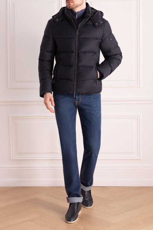 Moorer men's down jacket made of wool, acrylic and lycra, blue 170905 - photo 2