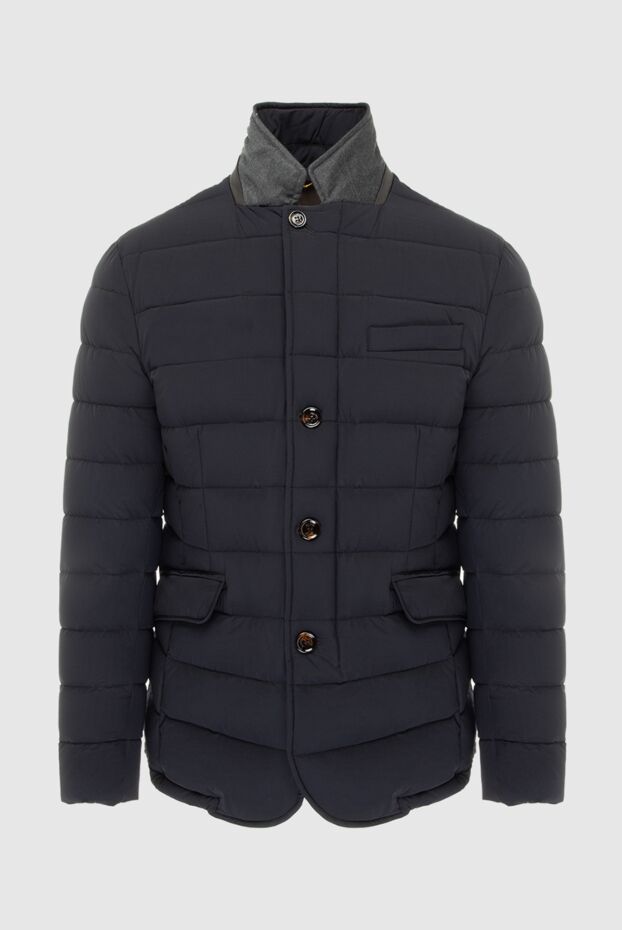 Moorer men's dark blue down jacket with a contrasting collar 170921 - photo 1