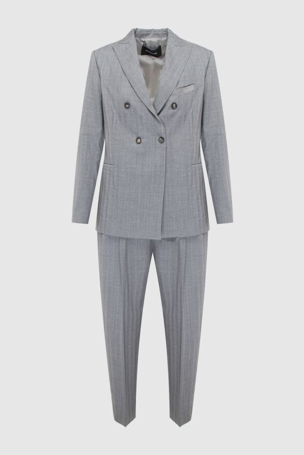 Fabiana Filippi women's gray trouser suit made of merino wool 170947 - photo 1