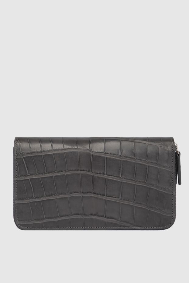 Cesare di Napoli men's alligator leather clutch bag in gray 171010 - photo 1