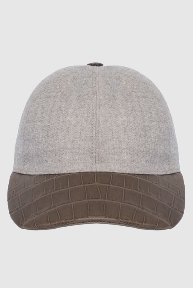 Cesare di Napoli cap made of crocodile leather gray for men 171021 - photo 1