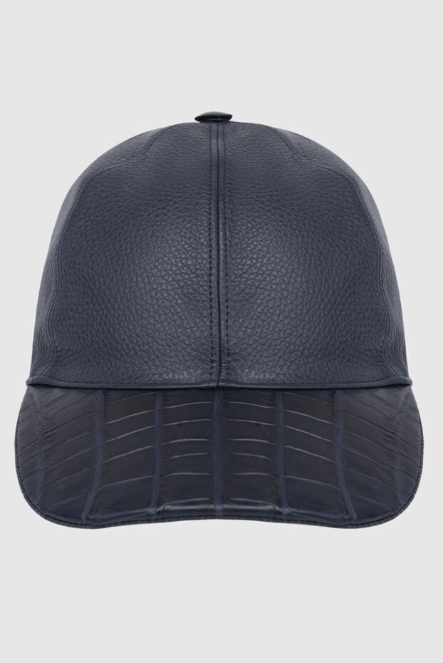 Cesare di Napoli cap made of crocodile leather blue men's 171022 - photo 1