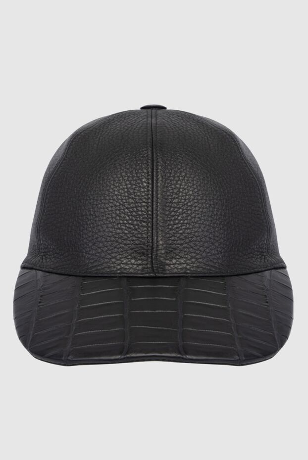 Cesare di Napoli black crocodile leather cap for men 171024 - photo 1