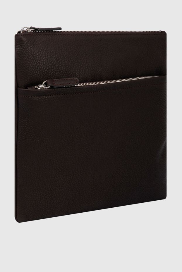 Cesare di Napoli shoulder bag made of calf leather brown men's brown 171041 - photo 3