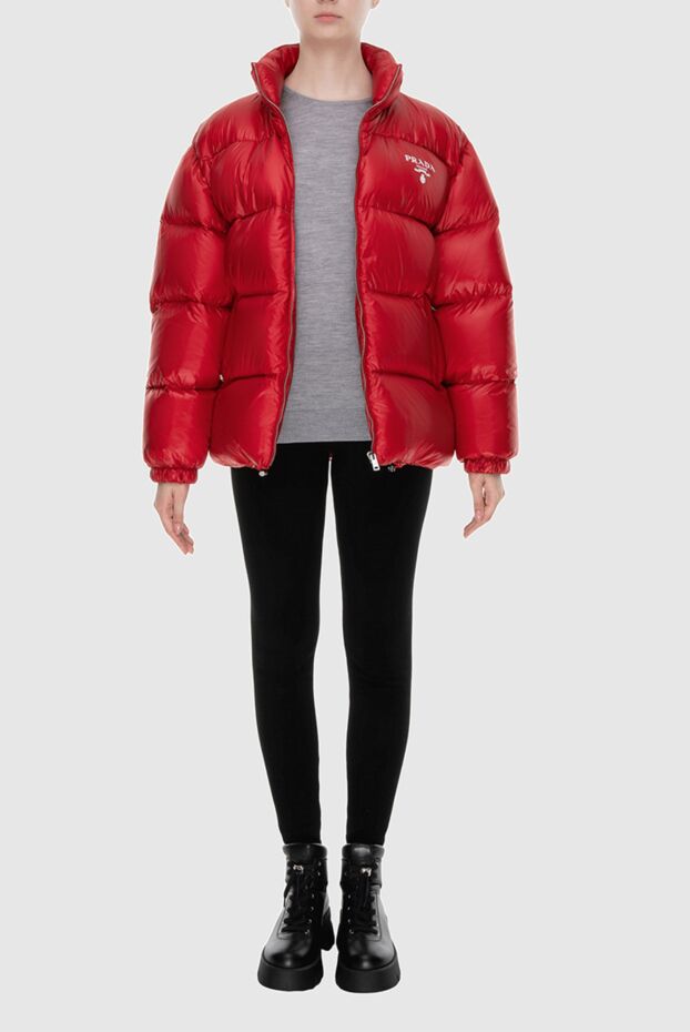 Prada red nylon down jacket for women 171063 - photo 2
