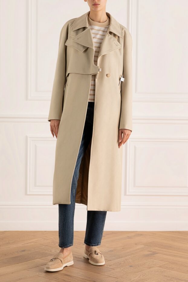 Givenchy beige women's trench coat v-lock on a hook 171067 - photo 3
