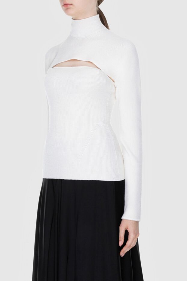 Tom Ford white women's wool jumper with accent neckline and high neck
171150 - photo 3