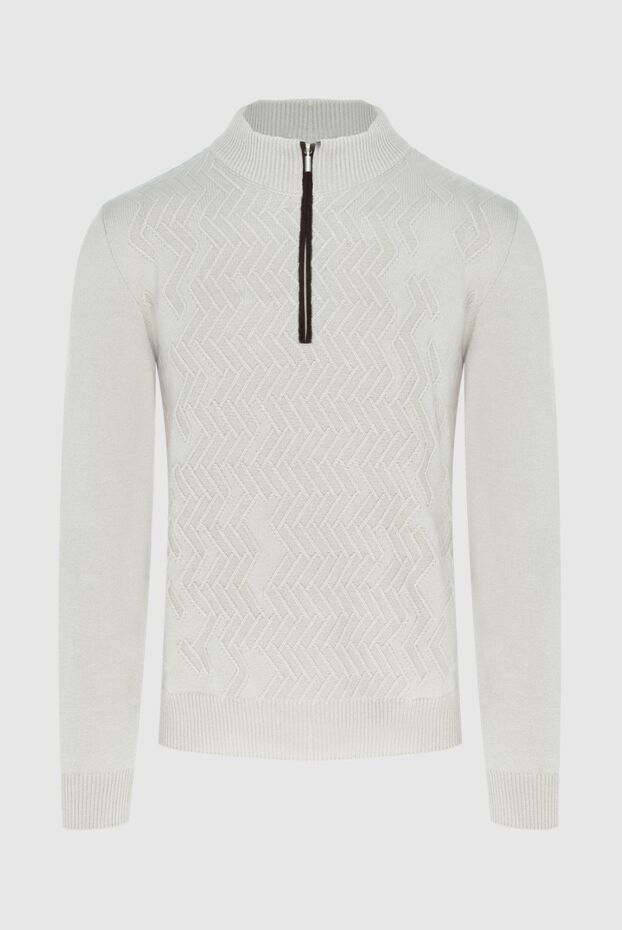 Zilli white cashmere troyer with textured knit and contrasting zip 171165 - photo 1