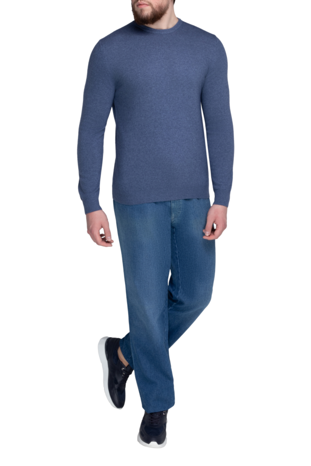 Cesare di Napoli blue wool and cashmere sweater for men 171257 - photo 2