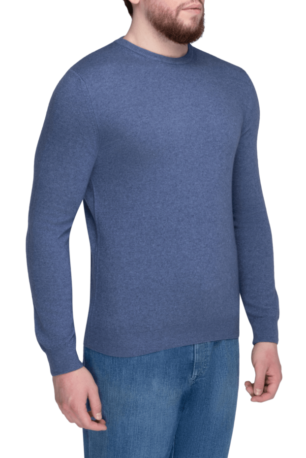 Cesare di Napoli blue wool and cashmere sweater for men 171257 - photo 3