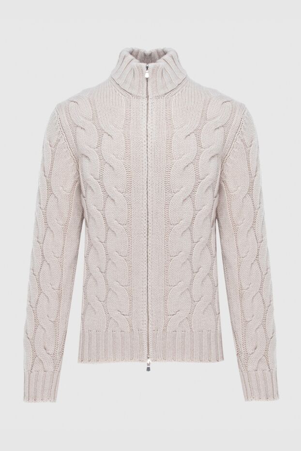 Gran Sasso beige cashmere zip-up cardigan with cable knit for men 171295 - photo 1