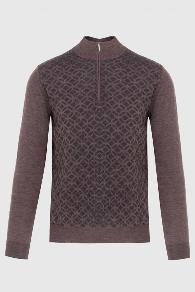 Cesare di Napoli brown troyer in a contrasting textured pattern for men 171383 - photo 1